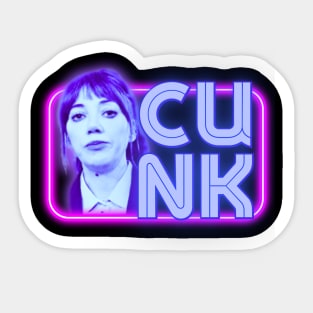 Neon Philomena Cunk Sticker